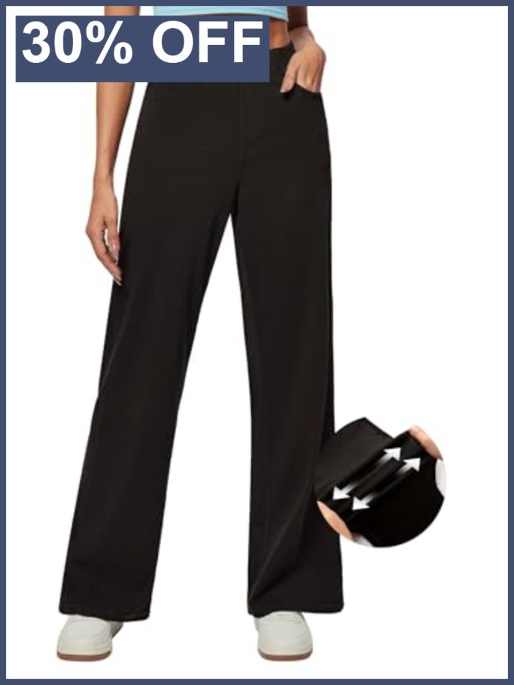 High Waist Wide Leg Pull On Jeans Women Stretch Denim Soft Casual
